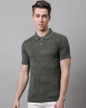 paisley slim fit polo t-shirt