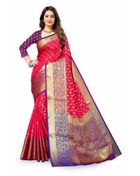 paisley woven jacquard silk saree