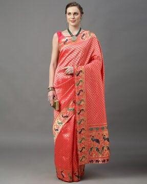 paisley woven silk saree