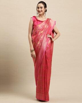 paisley woven traditional saree with tassels