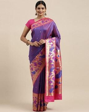 paithani silk saree with woven motifs