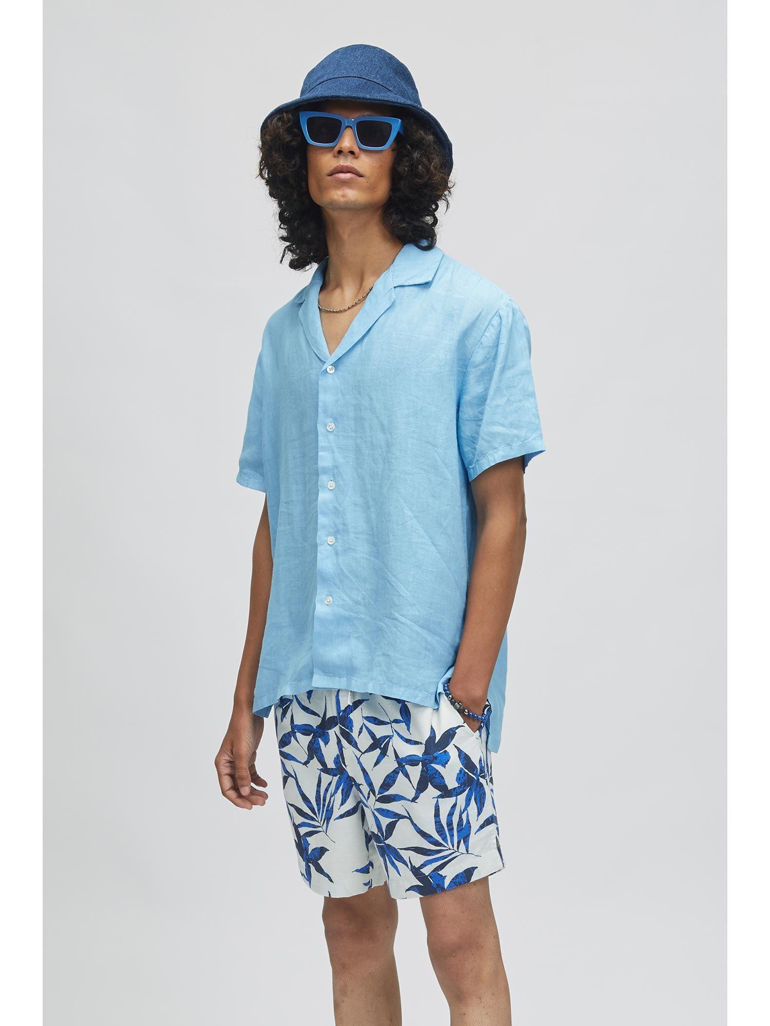 palawan dusty blue casual shirt