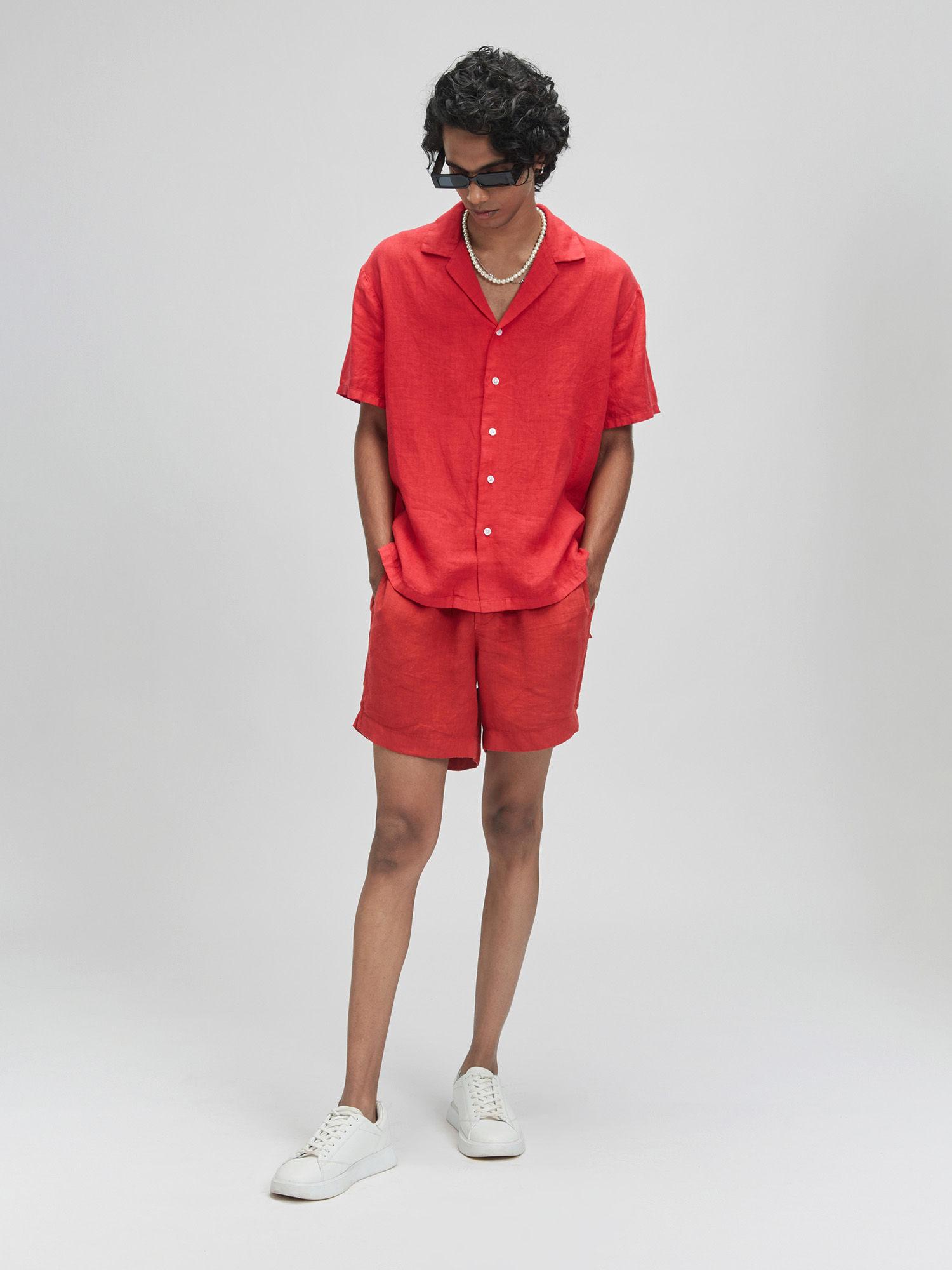 palawan red casual shirt