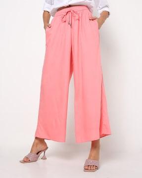 palazzo pants with drawstring fastening