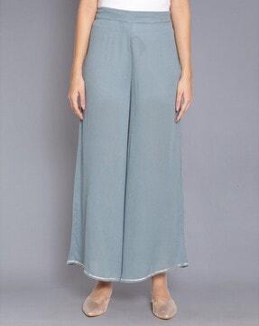 palazzo pants with semi-elasticated waist