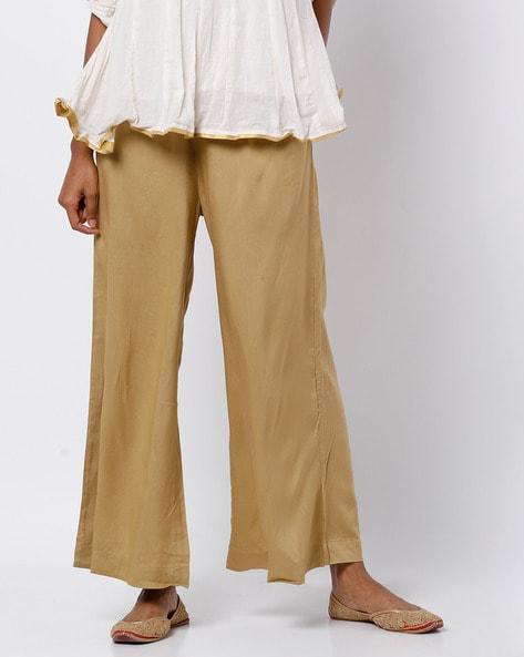 palazzo pants with semi-elasticated waistband