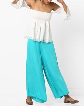 palazzo pants with side zip closure