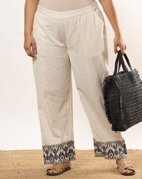 palazzos with embroidered hems