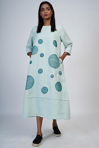 pale aqua embroidered dress