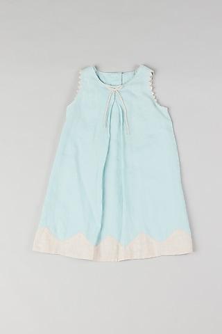 pale blue linen dress for girls