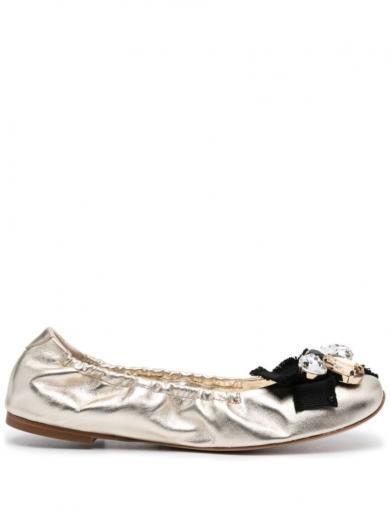 pale gold queen bee ballet flats