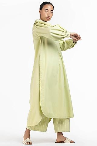 pale lime poplin tunic set