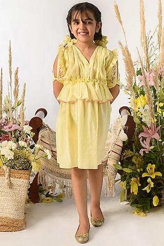 pale yellow organic cotton dress for girls