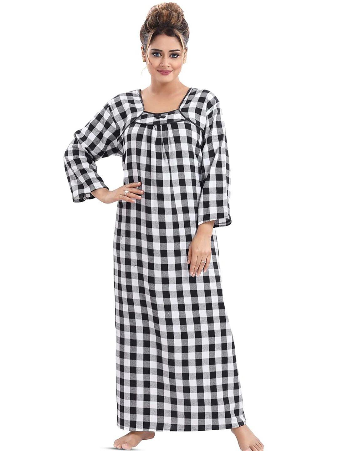 palival checked maxi nightdress