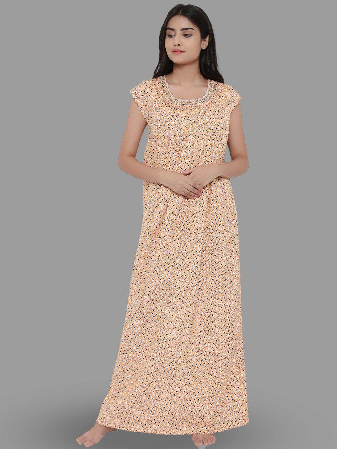 palival floral printed pure cotton maxi nightdress