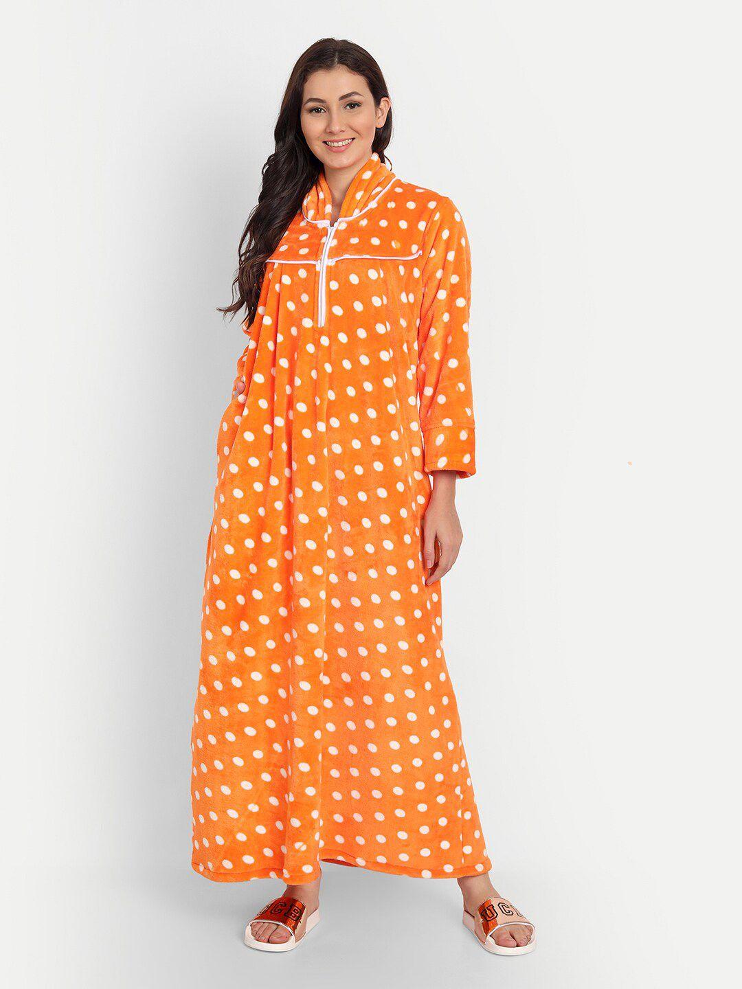 palival polka dot printed maxi nightdress