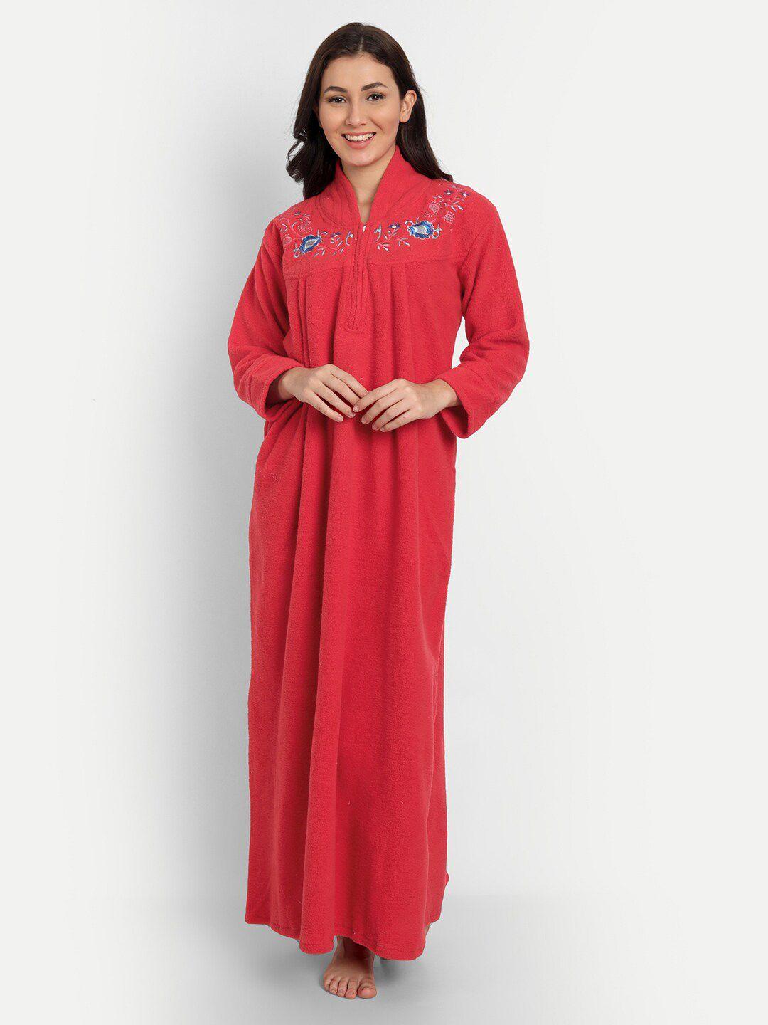 palival red maxi nightdress