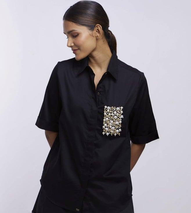 pallavi swadi black audrey pearl shirt