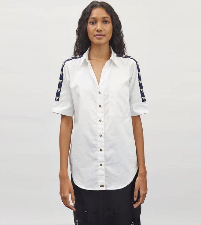 pallavi swadi white dragonfly swarovski shirt