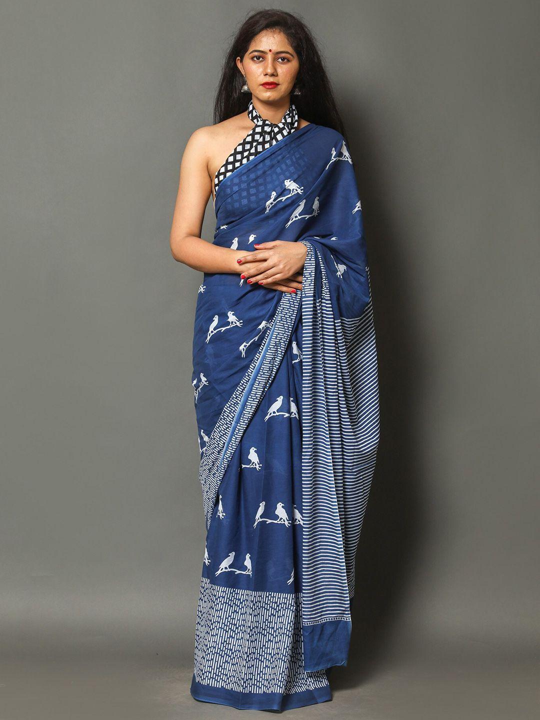 pallo latke dabu pure cotton ready to wear block print saree