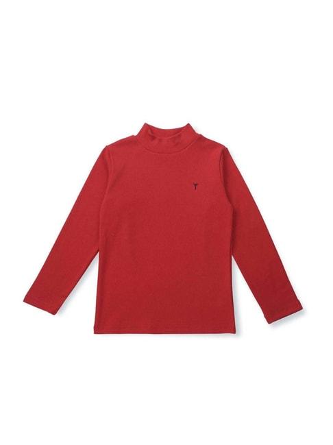 palm tree kids red cotton regular fit full sleeves skivvy