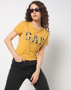 palm embellished logo t-shirt with short sleeves