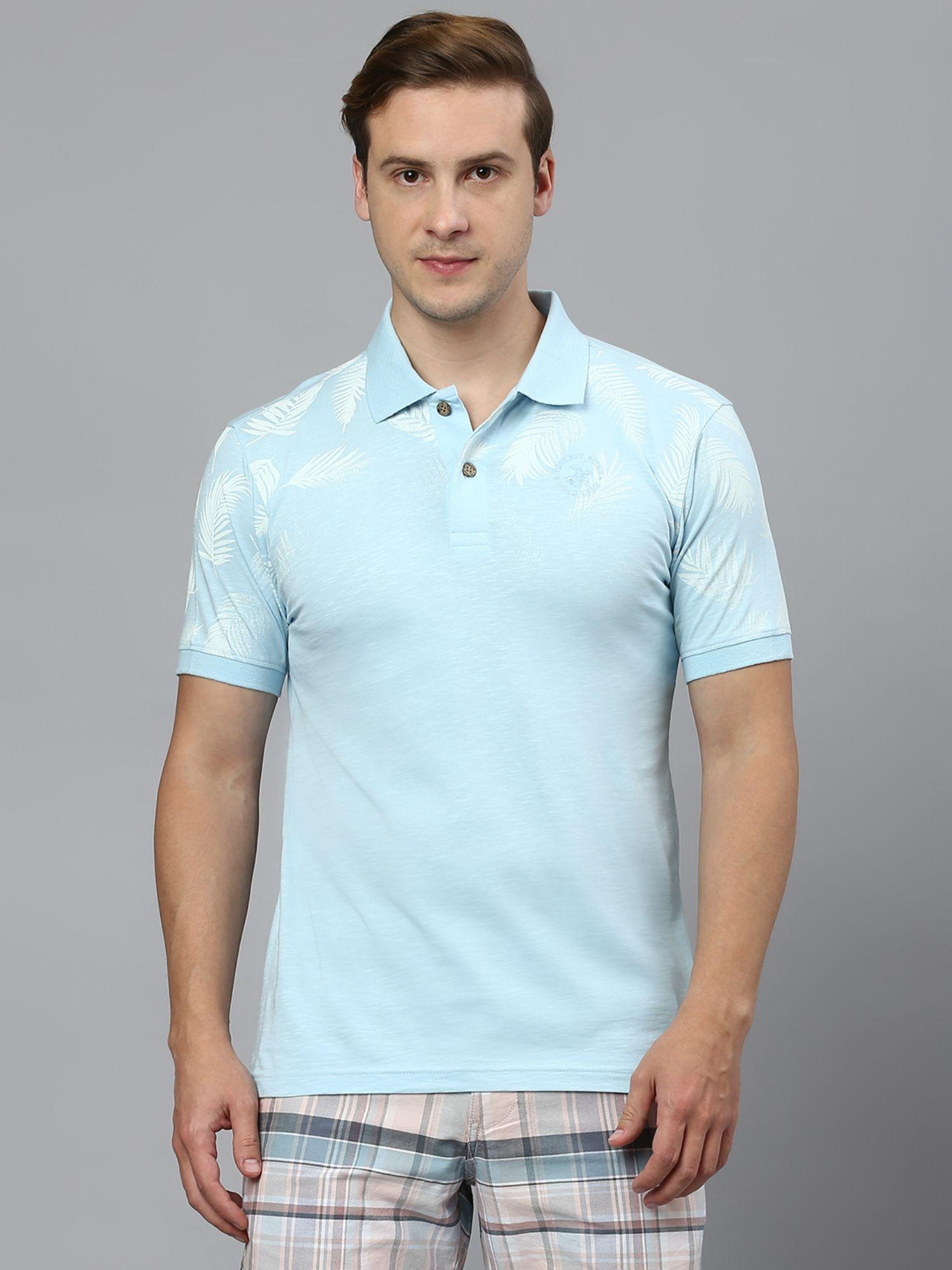 palm fade printed polo t-shirt