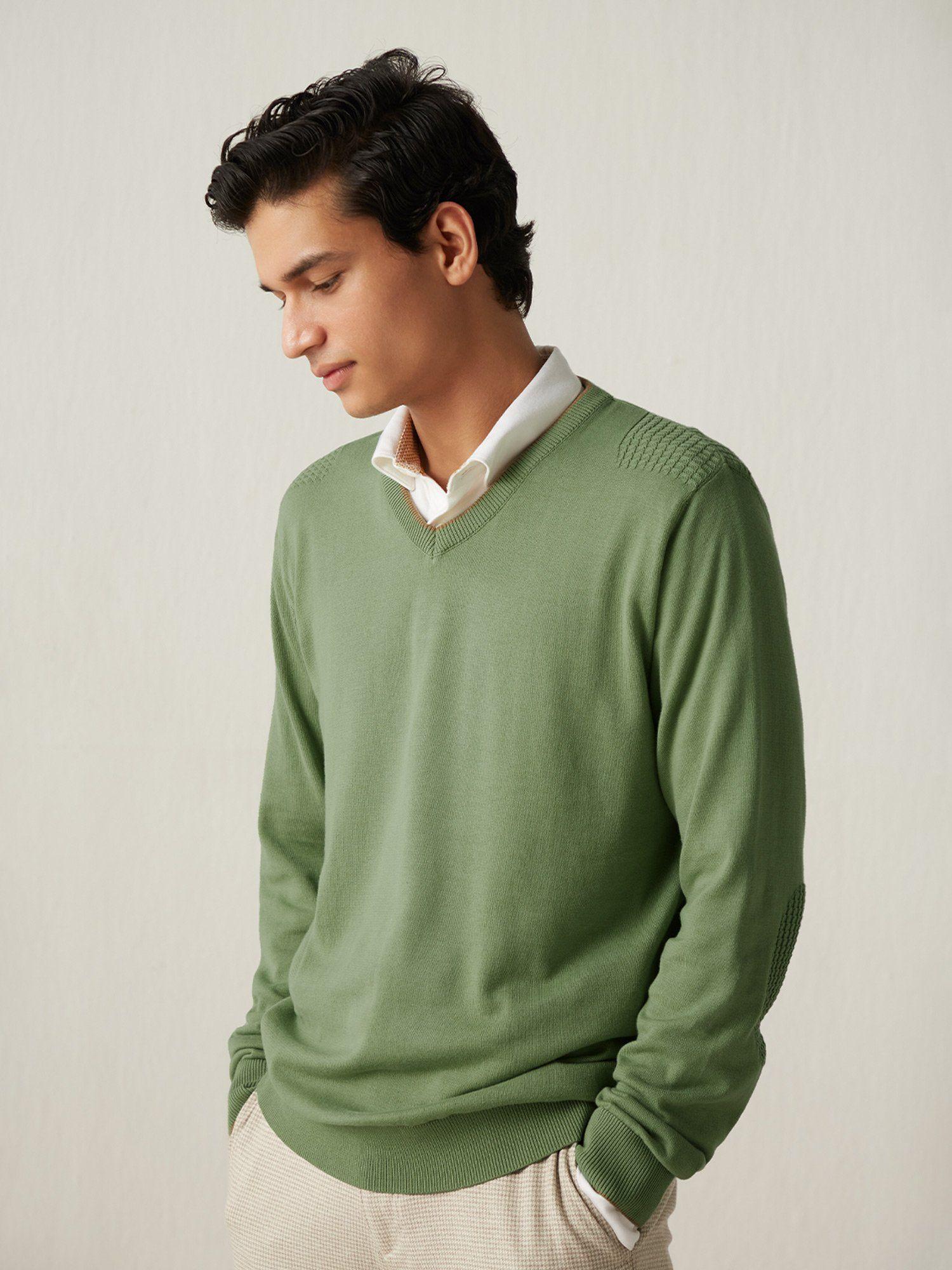 palm leaf pullover sweater
