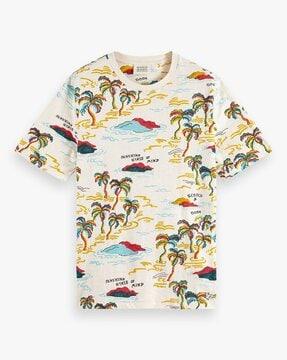 palm-print crew-neck t-shirt