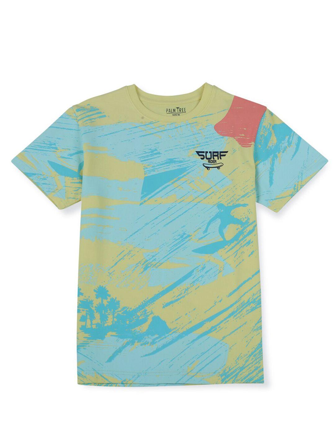 palm tree boys abstract printed cotton t-shirt