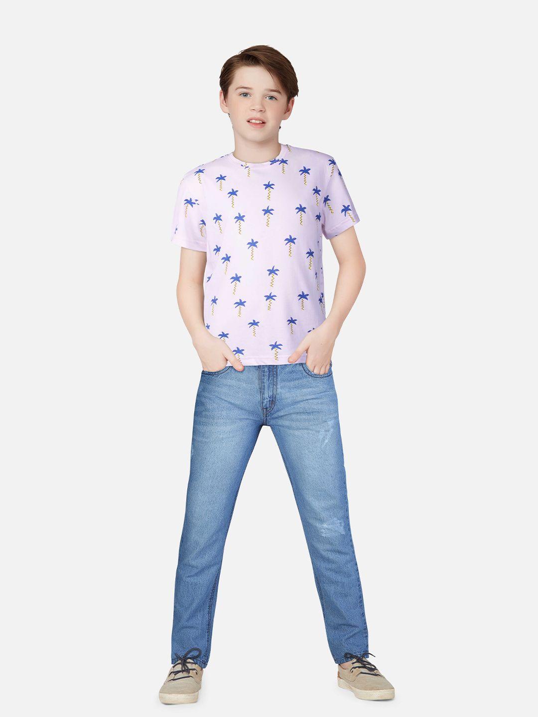 palm tree boys conversational printed cotton t-shirt