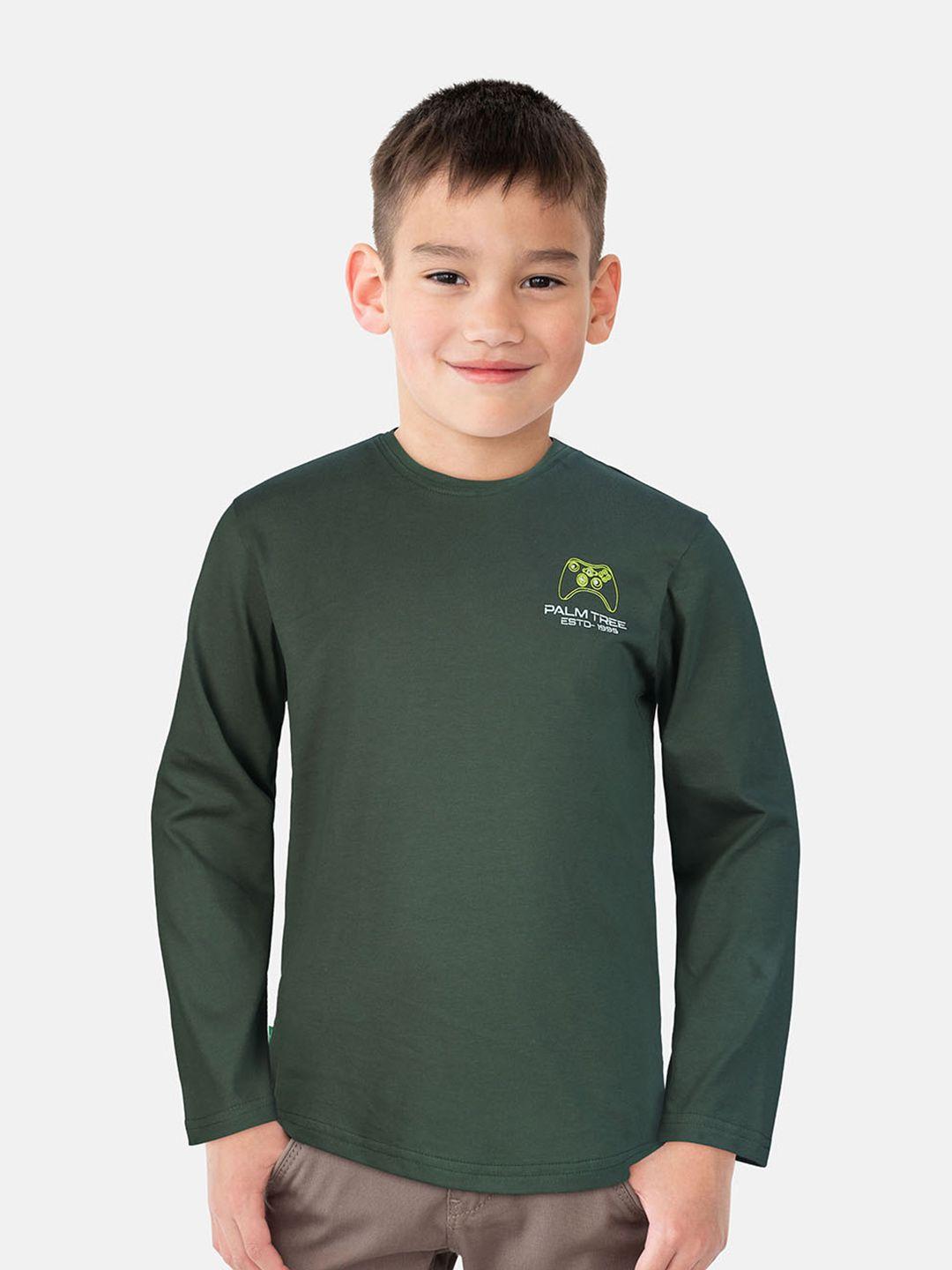 palm tree boys olive green t-shirt