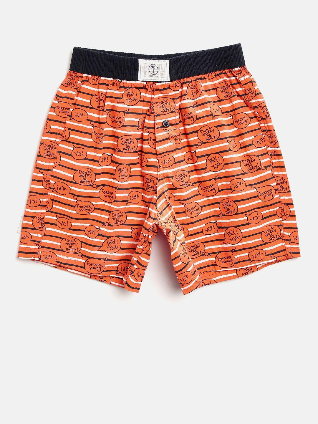 palm tree boys orange printed    pure cotton boxers 131246520360 c364