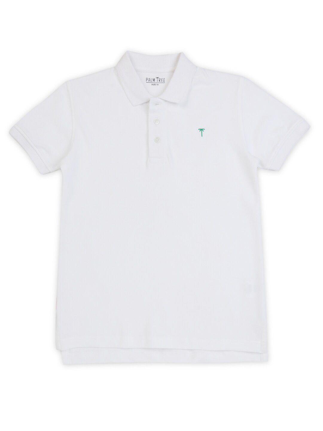 palm tree boys polo collar cotton t-shirt