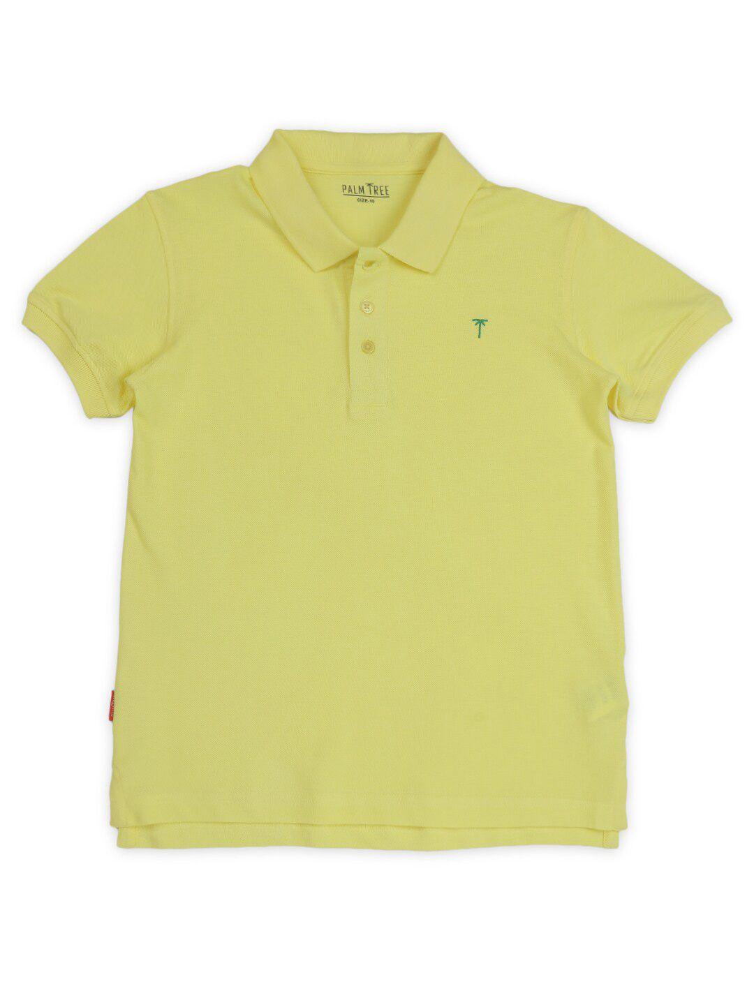 palm tree boys polo collar cotton t-shirt