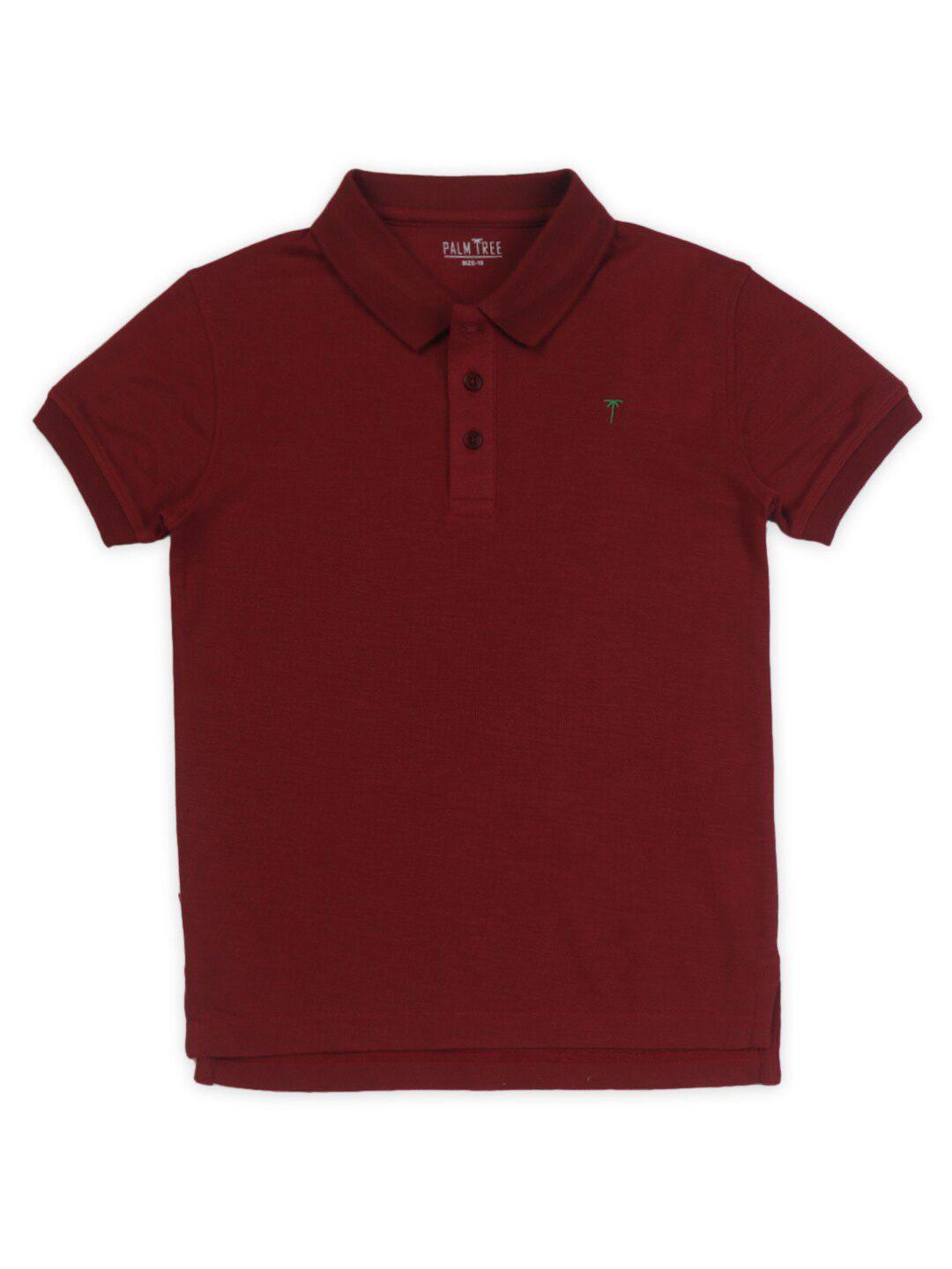 palm tree boys polo collar cotton t-shirt