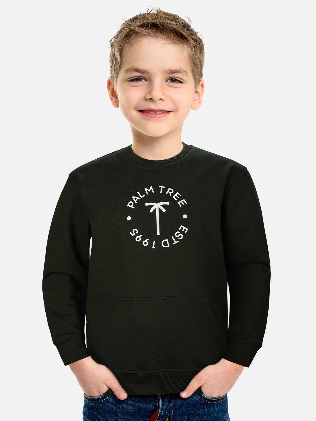 palm tree boys round neck cotton sweatshirt