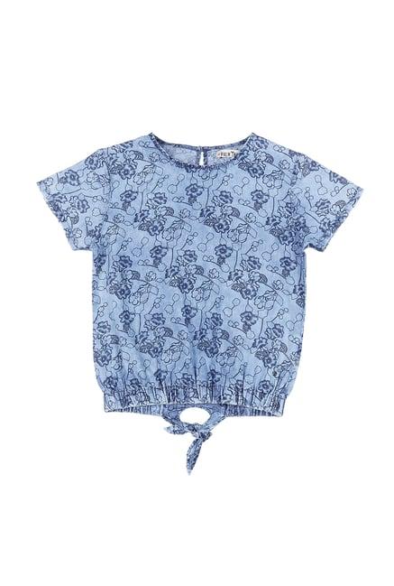 palm tree by gini & jony kids blue floral print top