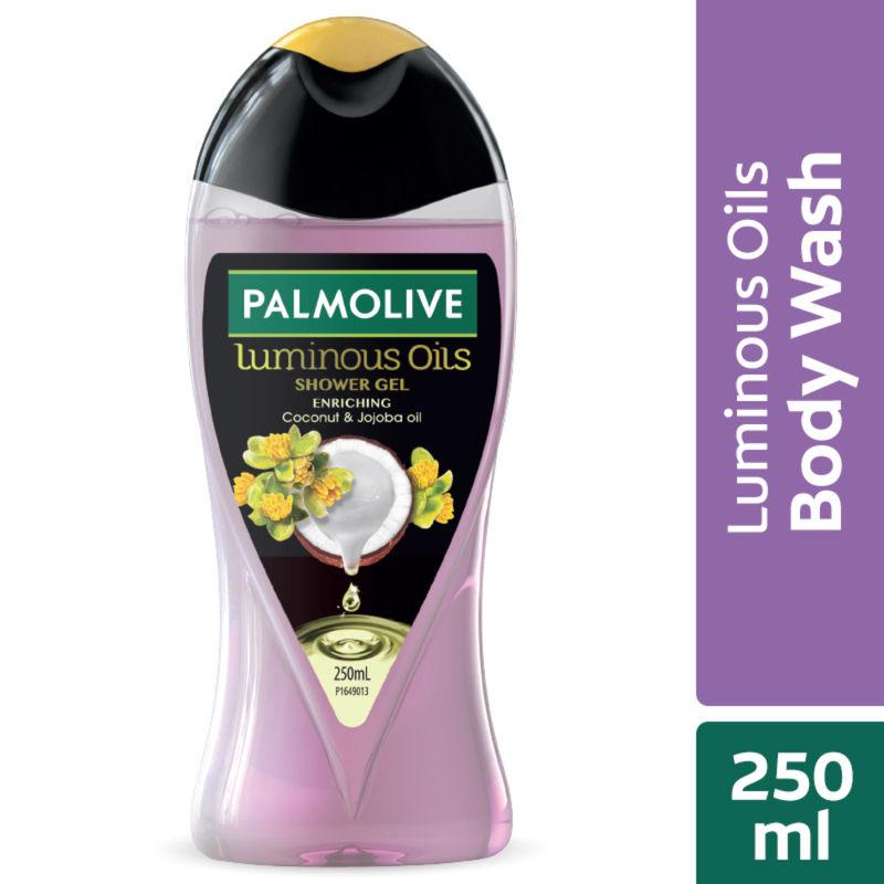 palmolive body wash luminous enriching, with coconut & jojoba oil