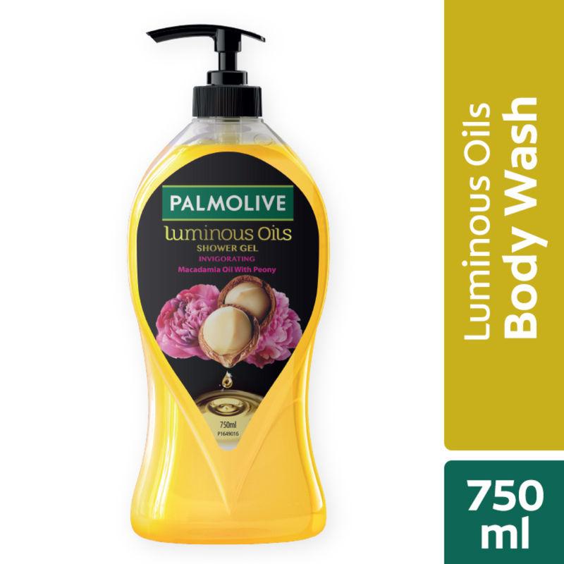 palmolive body wash luminous oils invigorating bodywash, natural macadamia oil