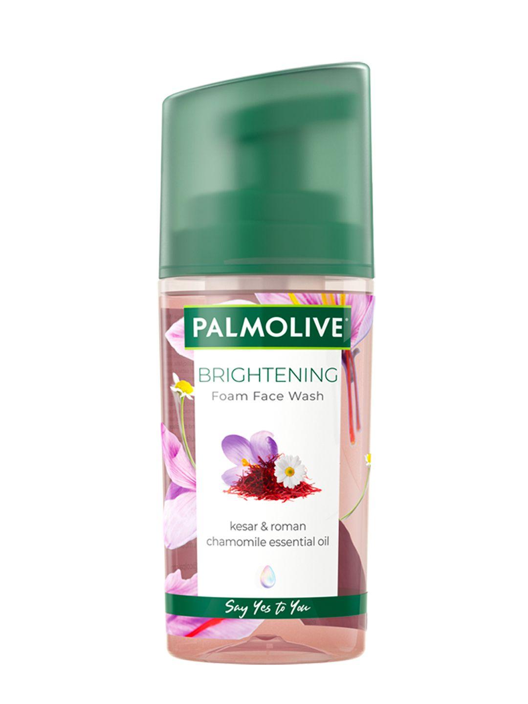 palmolive brightening foam face wash with kesar & chamomile essential oil - 100ml