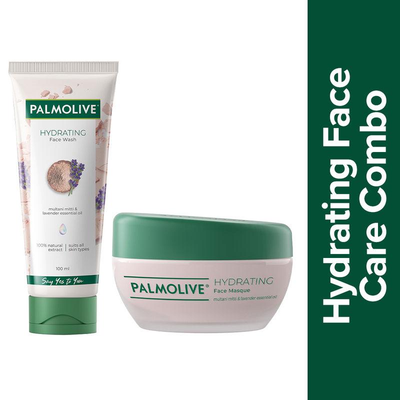 palmolive hydrating face care combo - gel face wash and face masque with 100% natural extracts