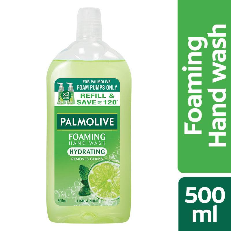 palmolive hydrating foaming lime & mint hand wash, removes 99.9% germs