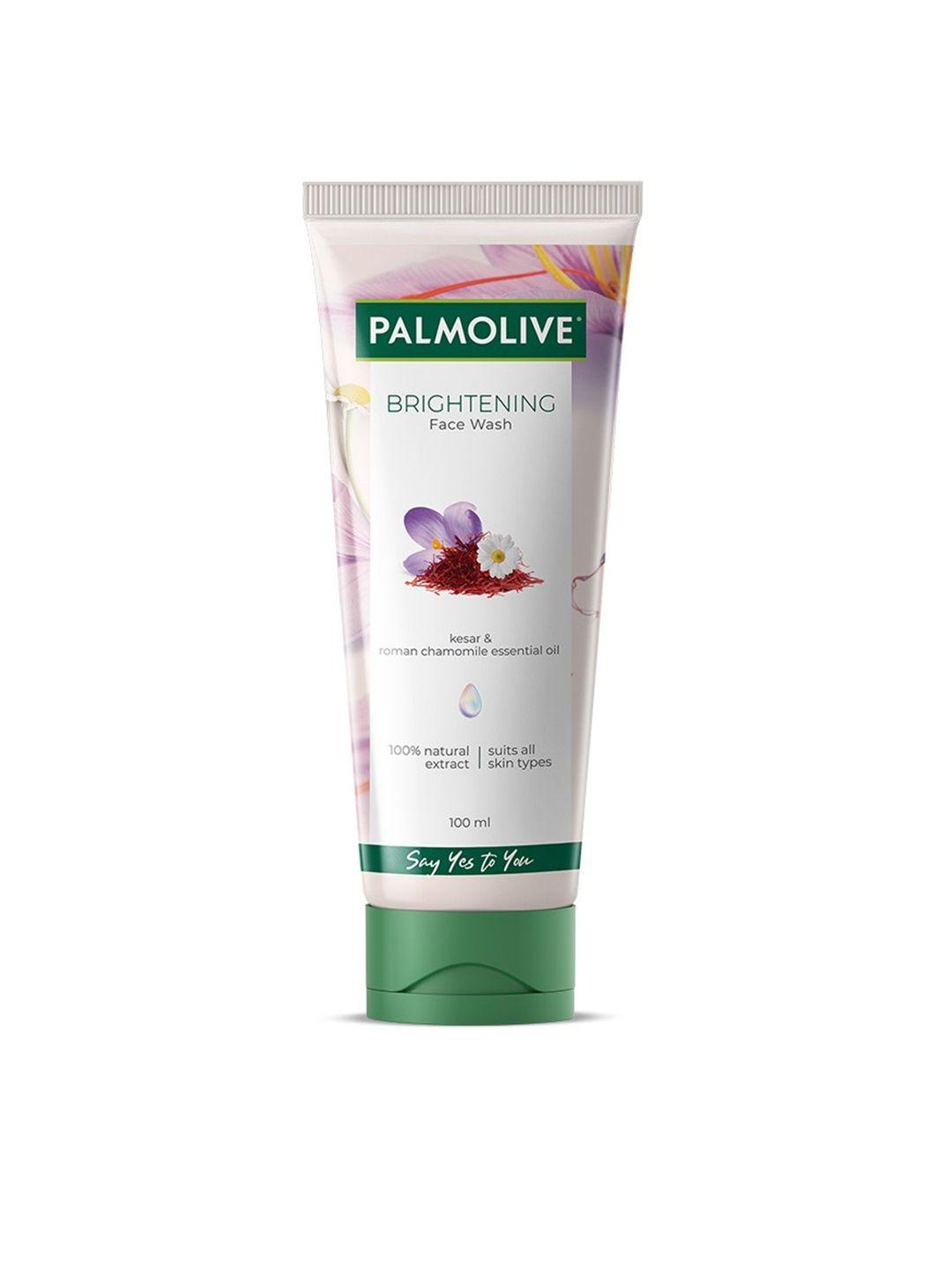 palmolive brightening gel face wash with kesar & roman chamomile essential oil - 100ml