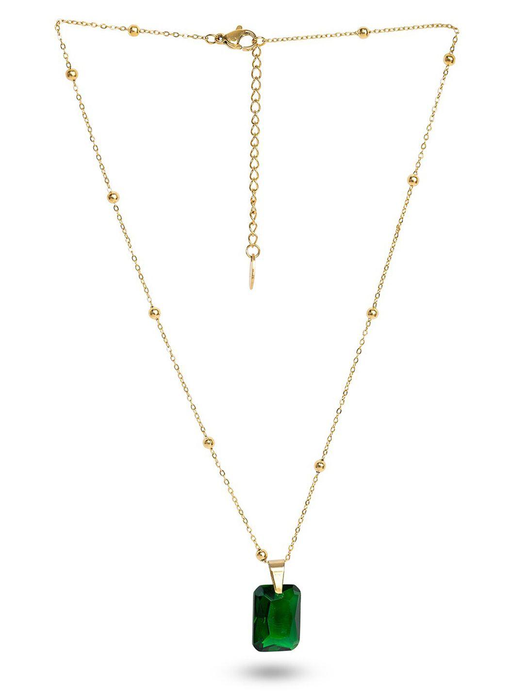 palmonas 18k gold-plated emerald necklace