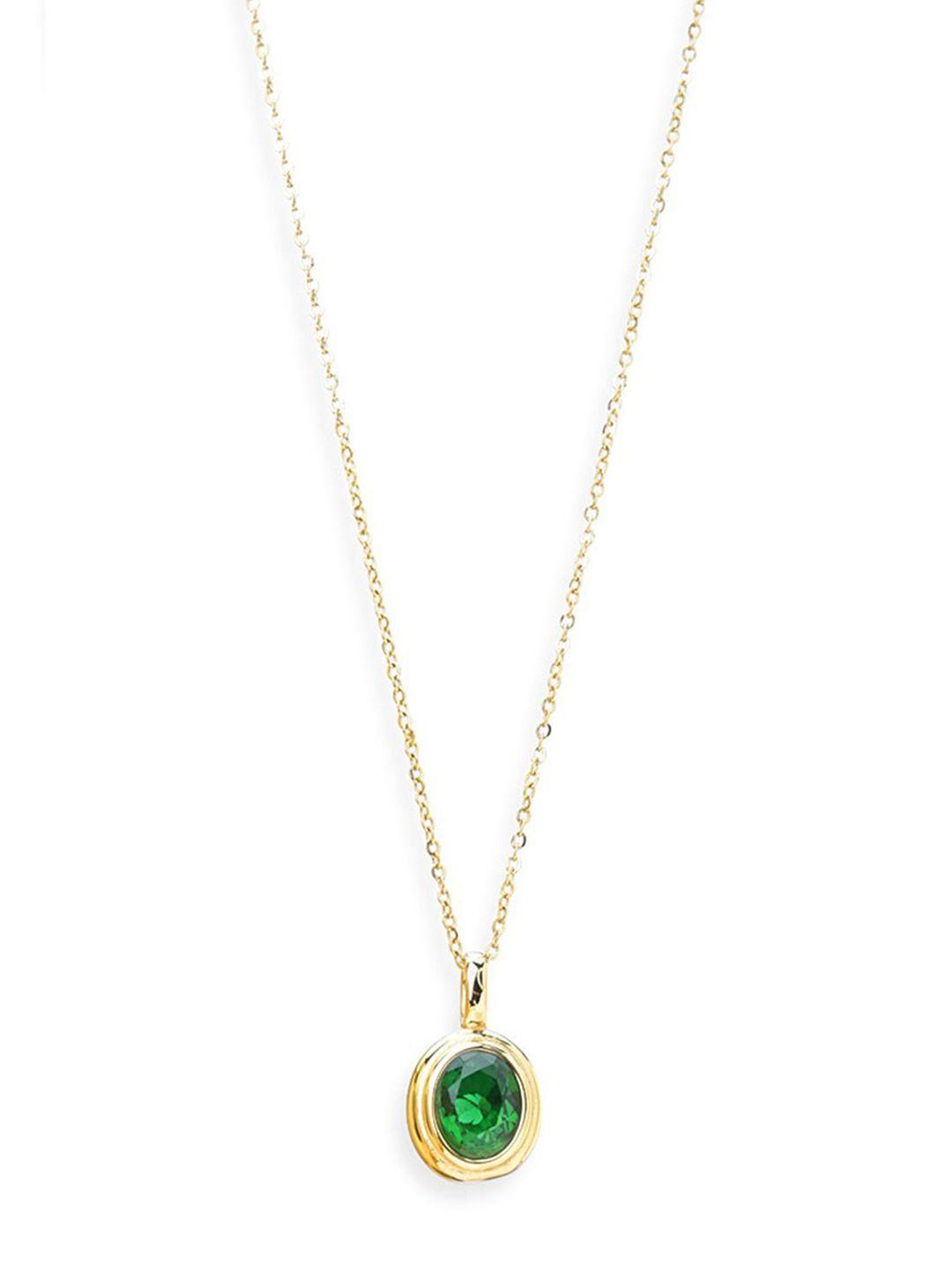 palmonas gold-plated emerald oval necklace