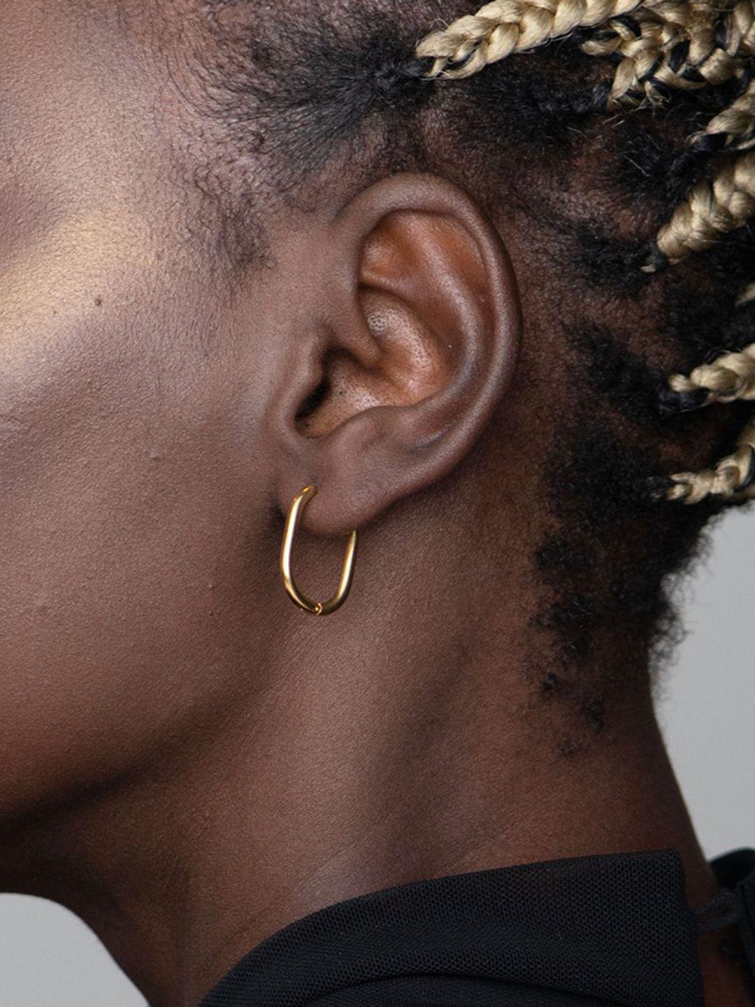 palmonas gold-toned spherical hoop earrings