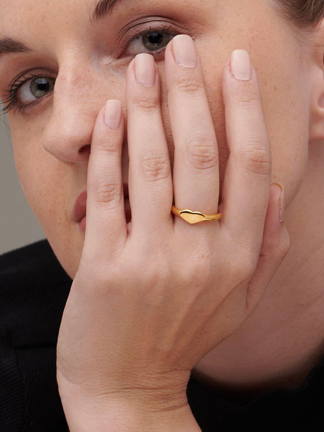 palmonas 18k gold-plated finger ring