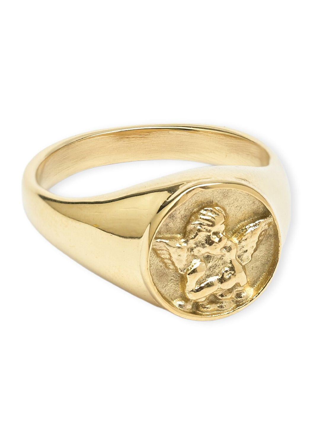 palmonas women 18k gold plated angel finger ring