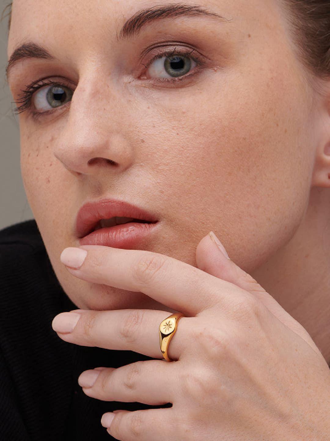 palmonas women18k gold-plated flower magic ring finger ring